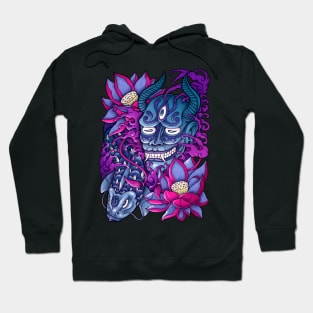 Japanese Demon Mask Tattoo 2 Hoodie